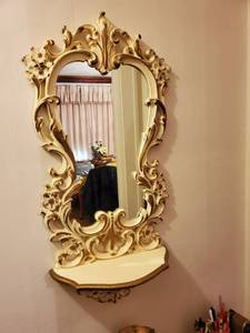 lot 6261 image: Wall Hanging Mirror with Shelf