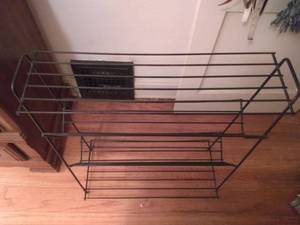 lot 7891 image: 4 Tiered Metal Shoe Rack In Excellent Condition-33x12