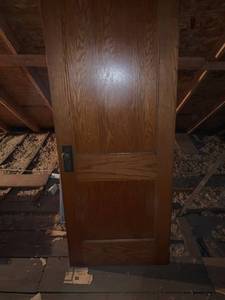 lot 7946 image: Antique Wood Door With Hardware Location Upstairs