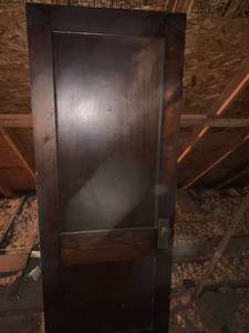 lot 7947 image: Antique Wood Door With Hardware Location Upstairs