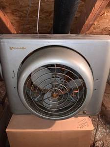 lot 7949 image: Antique Vornado 3 Speed Swiveling Window Fan Tested Working Location Upstairs