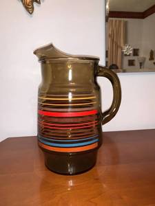 lot 7965 image: Retro Glass Pitcher Location DR Table