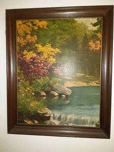 lot 8549 image: Beautiful Hanging Picture of Lake and Trees