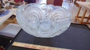lot 10018 image: large cut glass punch bowl