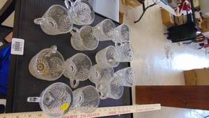 lot 10019 image: 14 cut glass coffee cups