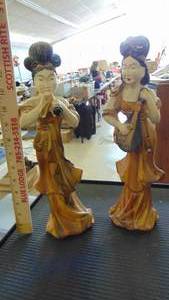 lot 10021 image: 2 Oriental musician statues