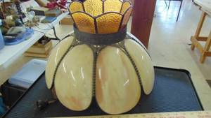 lot 10025 image: vintage yellow hanging lamp