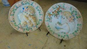 lot 10082 image: 2 dreamsicle angel plates - numbered