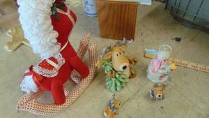 lot 10085 image: reindeer and snowman decor - red rocking horse