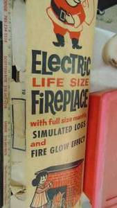 lot 10093 image: vintage put together electric fire place in the box