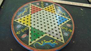 lot 10124 image: metal Chinese checkers and normal checker board