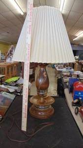 lot 10133 image: wood lamp wshade