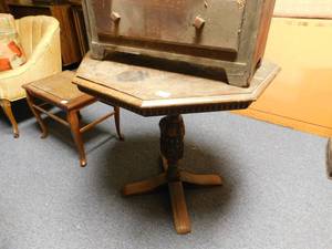 lot 10164 image: old wood octagon table