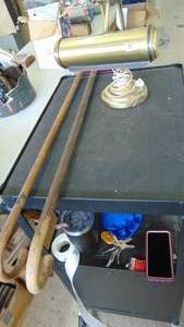 lot 10197 image: desk lamp and canes