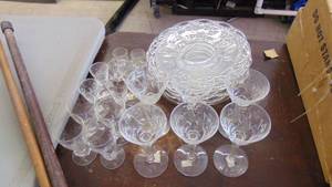 lot 10198 image: cut glass plates - wine glasses and other glasses