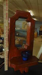 lot 10223 image: hand made shelf wmirror - 40 years old or more