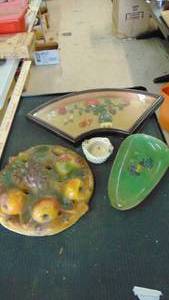 lot 10240 image: Asian art work - trinket tray and more