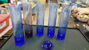 lot 10252 image: blue glass flutes