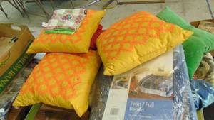 lot 10285 image: old pillows - twin blanket