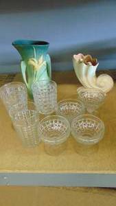 lot 10301 image: glass dessert cups - old vases