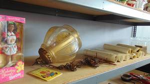 lot 10319 image: Barbie - vintage hanging light - lot of plastic pitchers