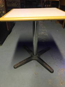 lot 1025 image: Small White Table with X Base