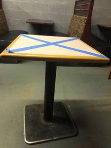 lot 1033 image: Small White Tables with Box Base