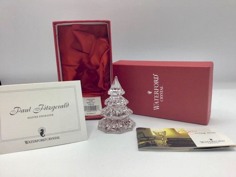 lot 1004 image: Waterford 3.5 in. Crystal Christmas Tree - Paul Fitzgerald - in original Box