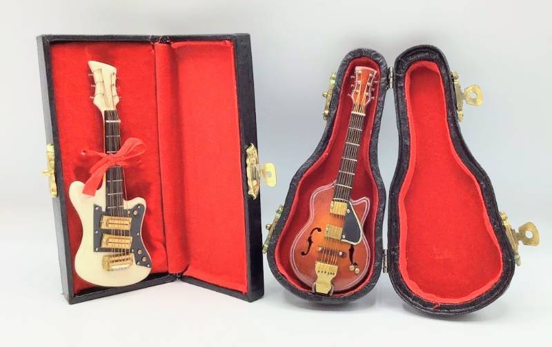 lot 1014 image: 2 Doll Sized Electric Guitars with Cases