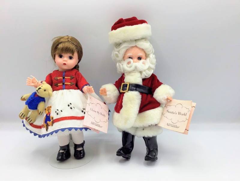 lot 1061 image: Madame Alexander Dolls Santas World 38545 and I Love My Teddy 30425
