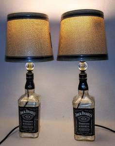 lot 103 image: 2  NEW  Home-Made Jack Daniels Bottle Lamps