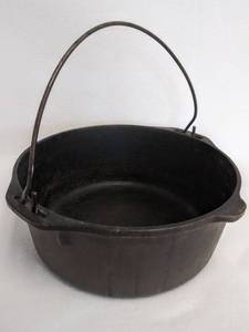 lot 121 image: Cast Iron Dutch Oven (No Lid) USA D3 800 Stamped on the Bottom 10 (at the Top) x 4 Deep
