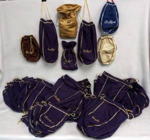 lot 123 image: 58 Crown Royal Bags Several Different Sizes & A Few Special Ones