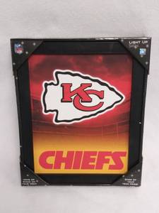 lot 124 image: Kansas City Chiefs  Light Up Sign  Hang From Wall or Use the Stand on the Back