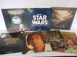 lot 5410 image: 7 Vintage Albums  Saturday Night Fever, Music from Star Wars, The Bee Gees, Jackson Brown & More
