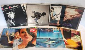 lot 5422 image: Linda Ronstadt, Bryan Adams, Billy Squire, Jackson Brown, Supertramp, STYX, Journey, & ELO  8 Awesome Vintage Albums
