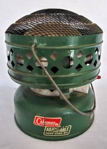 lot 5450 image: Vintage COLEMAN Adj. 3000-5000 BTU Catalytic Camp Heater #513  From Wichita KS