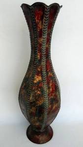 lot 5470 image: Beautiful 28 Tall BronzeMetal Floor Vase