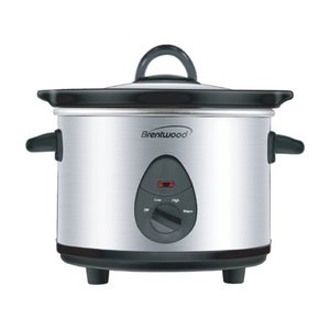 lot 5504 image: NIB  Brentwood 1.5 Quart Slow Cooker, Stainless Steel