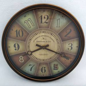 lot 5518 image: FirsTime & Co. 12 Color Wheel Analog Round Wall Clock  A Unique Colorful Accent Piece
