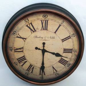 lot 5519 image: Gorgeous Sterling & Noble 20 Antique Style Round Wall Clock  Working