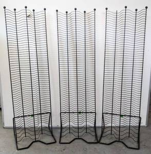 lot 5545 image: 3 Nestable Multimedia Wire Rack Media Storage Stands  37 Tall, Each Stand Holds 114 CDs (57 On Each Side)