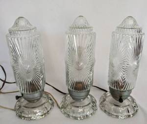 lot 7005 image: 3 Very Unique Vintage Electric Lamps (2 Need Bulbs)