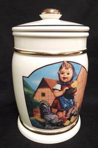 lot 7027 image: 1993 M. J. Hummel Canister Collection Feeding Time from the Danbury Mint  8.5 Tall