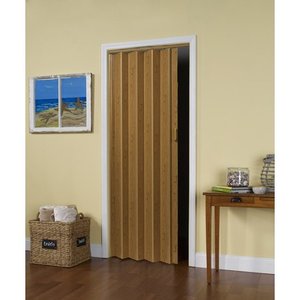 lot 2140 image: LTL Home Products MLB3680K Malibu Interior Accordion Folding Door, 36 x 80, Oak