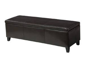 lot 2142 image: Faux Leather Storage Ottoman Bench (50.75 Long) - Missing Washers for Legs