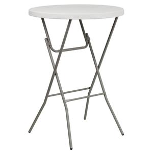 lot 4657 image: FlashFurniture RB-32RB-BAR-GW-GG 32-Inch Round Granite White Plastic Bar Height Folding Table