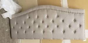 lot 4660 image: Headboard With All Hardware, Side Rails, Two Legs For Headboard And Three Legs For Frame. Frame And Slats Not Included