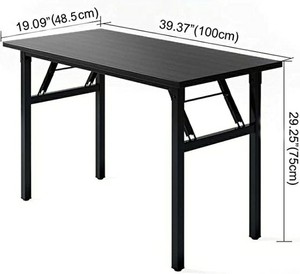 lot 4686 image: Need Small Computer Desk Folding Table 31 12 Length No Assembly Sturdy and Heavy Duty Writing Desk for Small Spaces (Black Walnut)