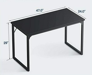 lot 4692 image: Coleshome Computer Desk 47, Modern Simple Style Desk for Home Office, Sturdy Writing Desk,Black